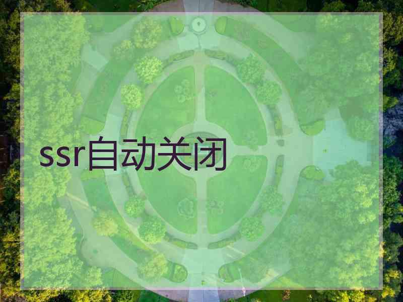 ssr自动关闭