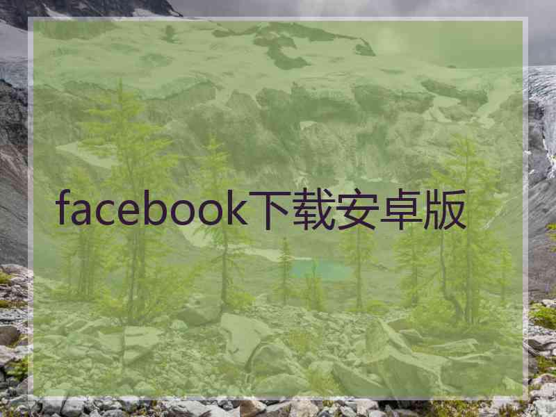 facebook下载安卓版