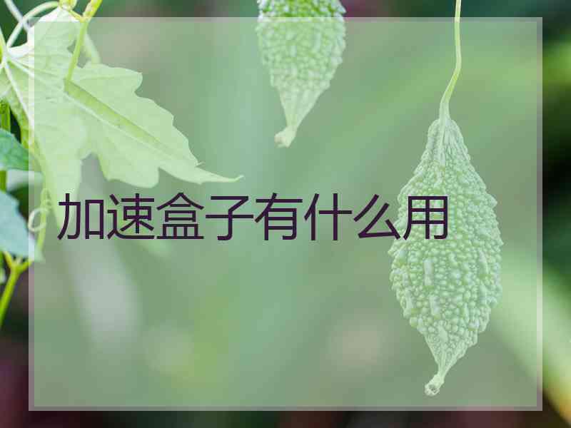 加速盒子有什么用