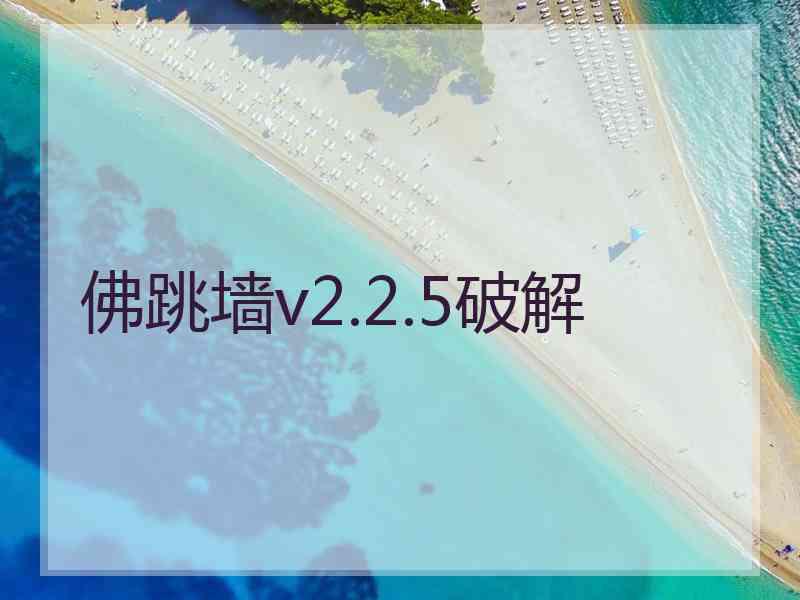 佛跳墙v2.2.5破解