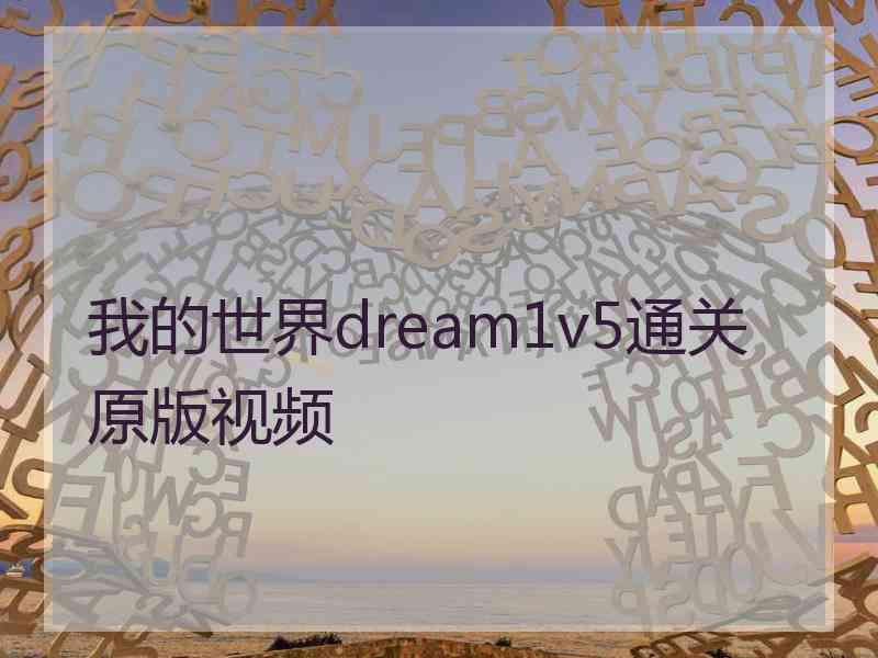 我的世界dream1v5通关原版视频