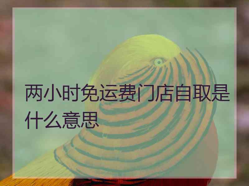 两小时免运费门店自取是什么意思