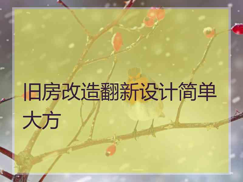 旧房改造翻新设计简单大方