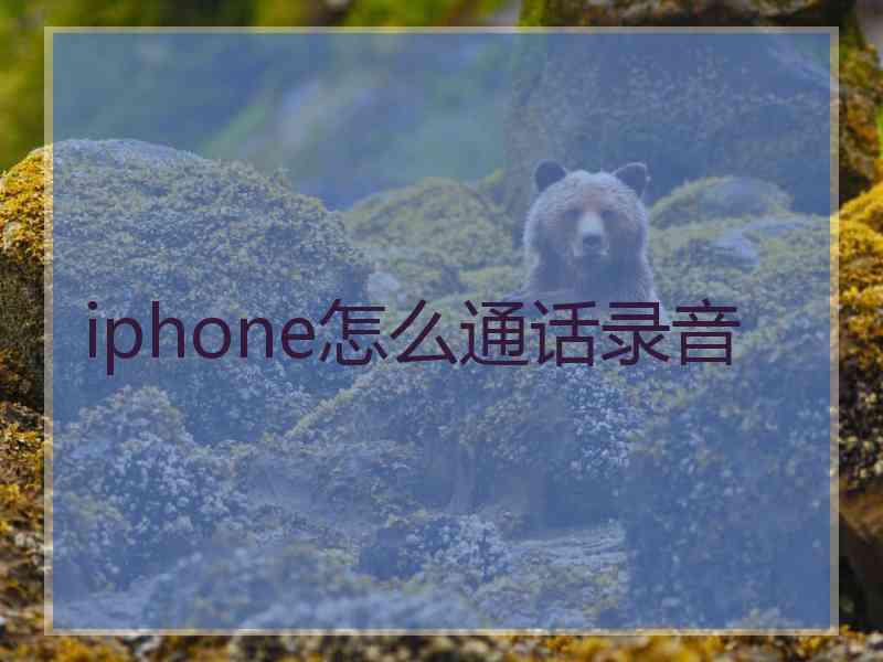 iphone怎么通话录音