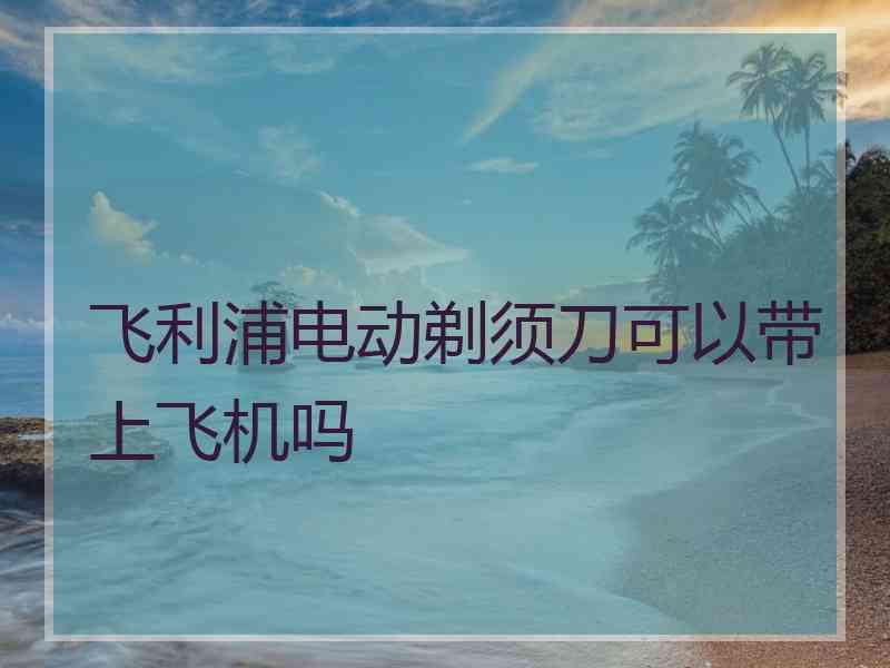 飞利浦电动剃须刀可以带上飞机吗