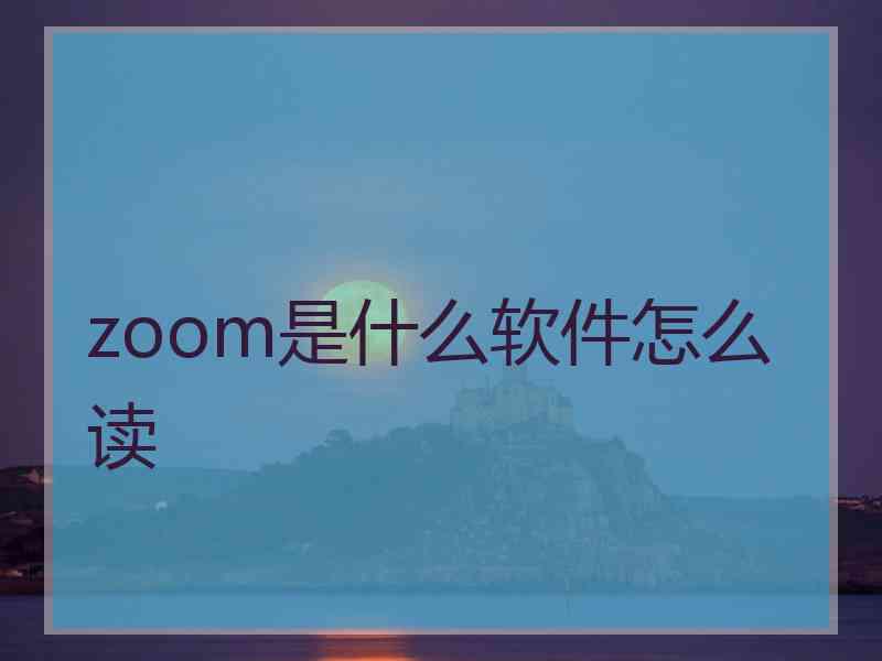 zoom是什么软件怎么读