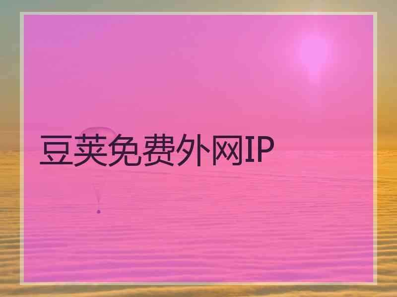 豆荚免费外网IP