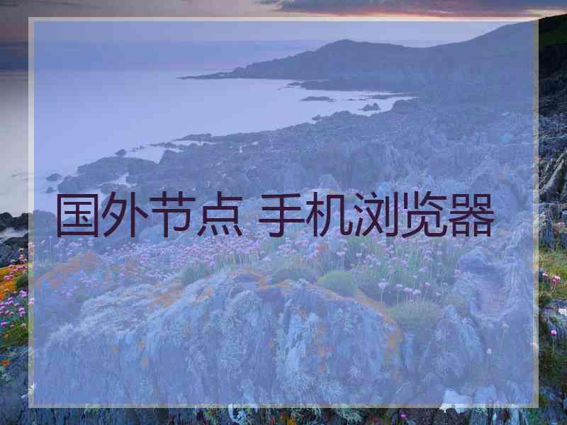 国外节点 手机浏览器