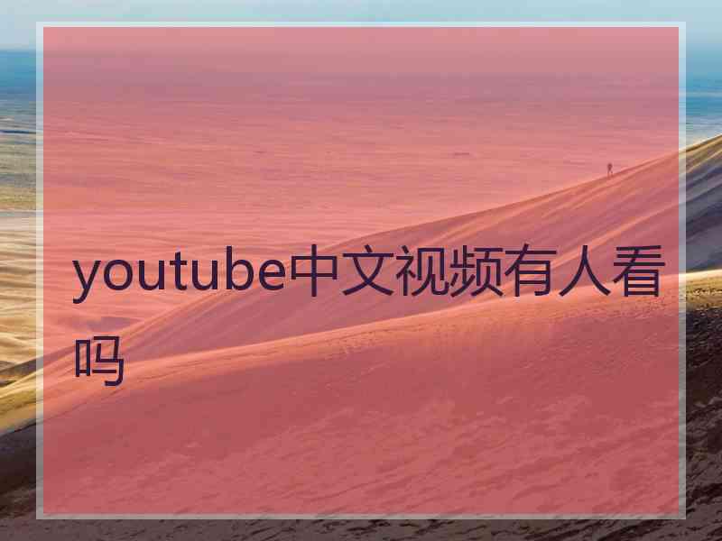 youtube中文视频有人看吗