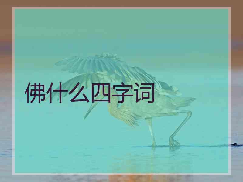 佛什么四字词