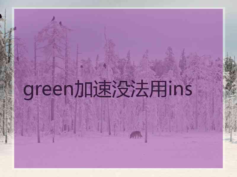 green加速没法用ins