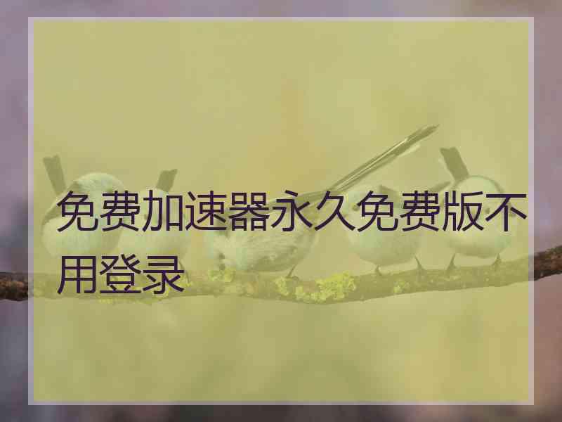 免费加速器永久免费版不用登录