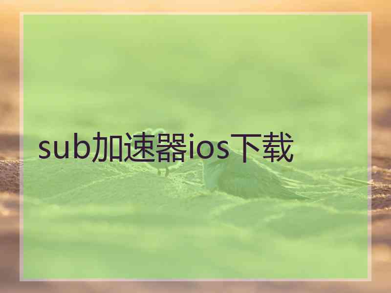 sub加速器ios下载