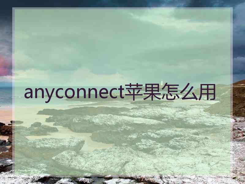 anyconnect苹果怎么用