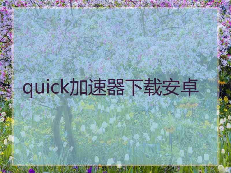 quick加速器下载安卓