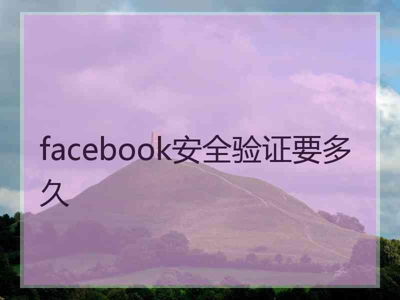 facebook安全验证要多久