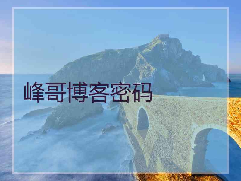 峰哥博客密码