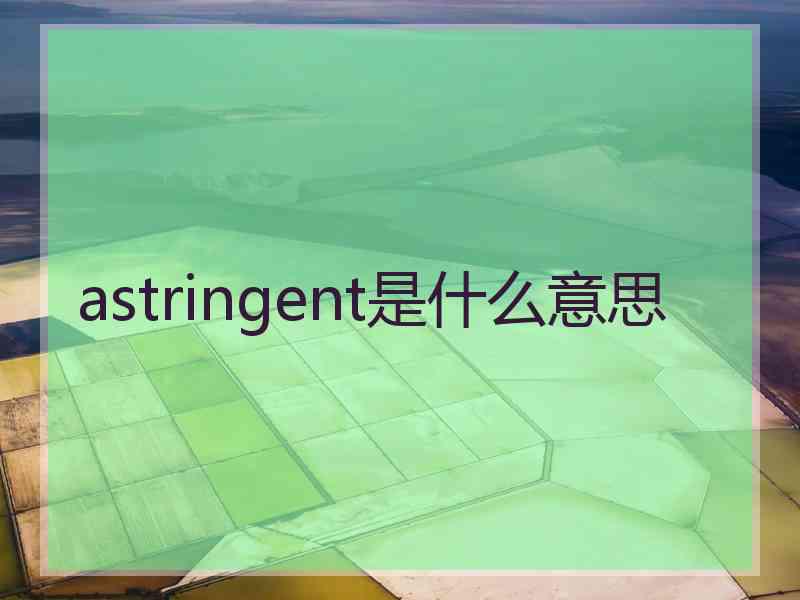 astringent是什么意思