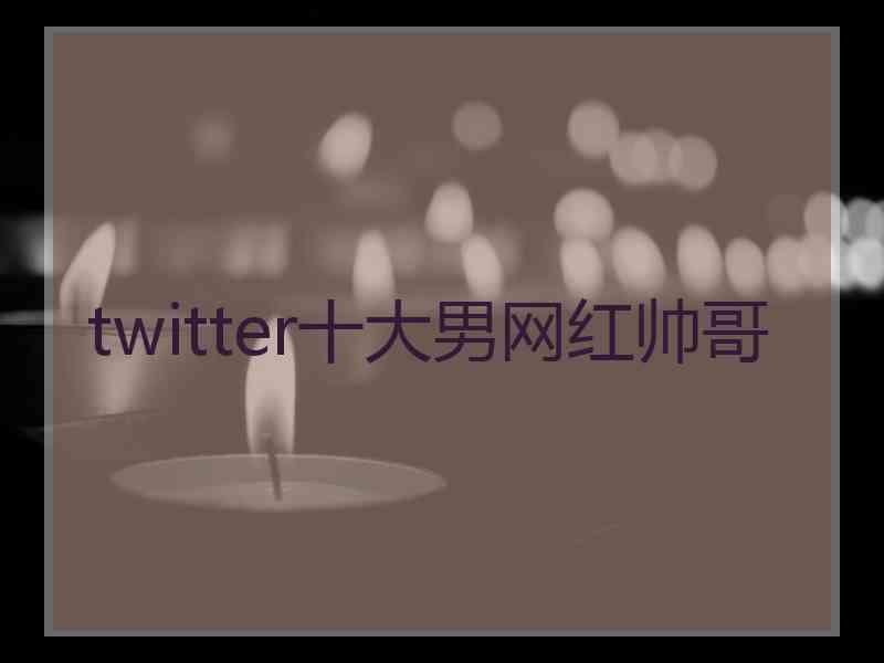 twitter十大男网红帅哥