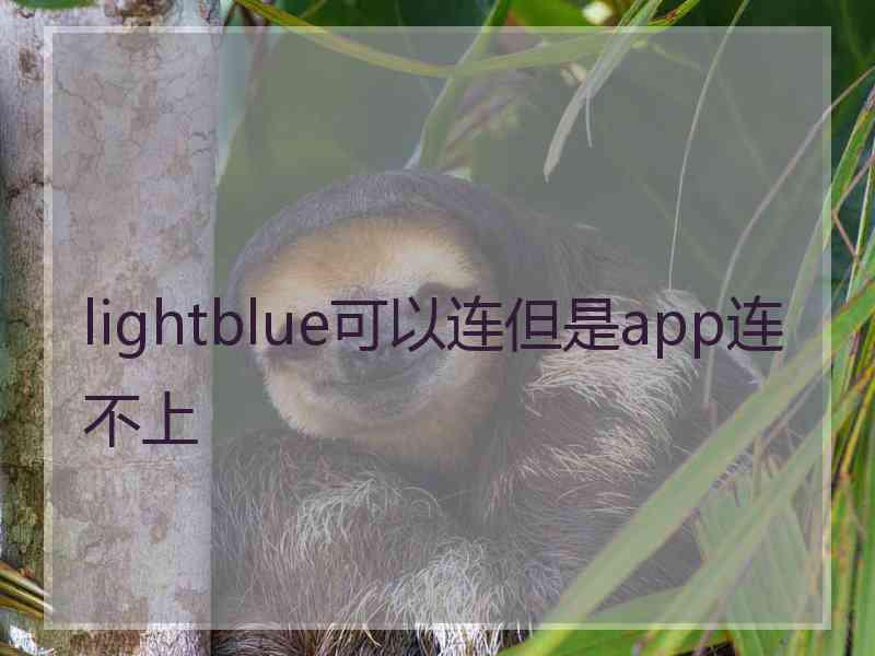 lightblue可以连但是app连不上