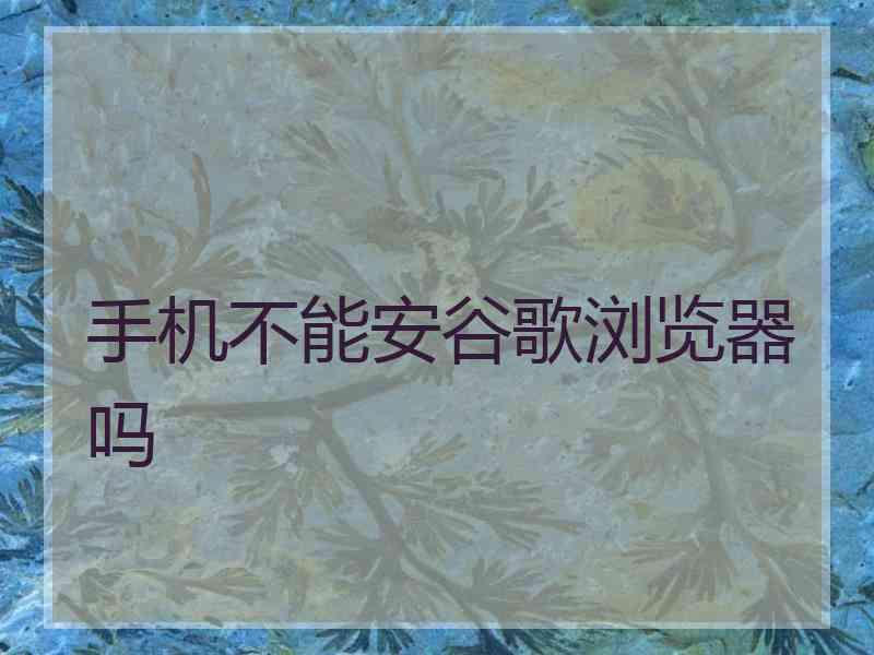 手机不能安谷歌浏览器吗