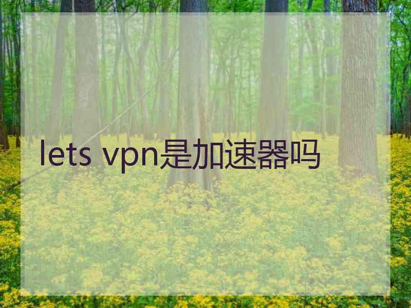 lets vpn是加速器吗