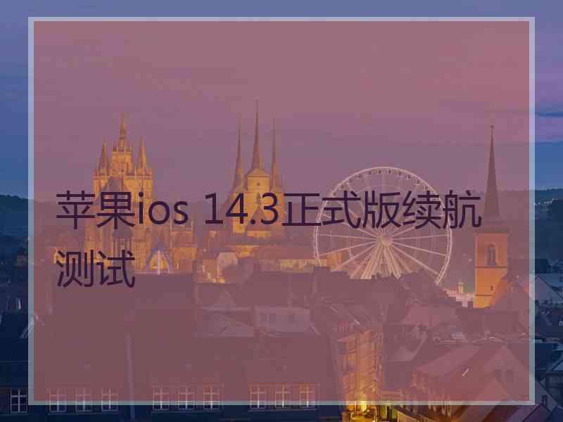 苹果ios 14.3正式版续航测试