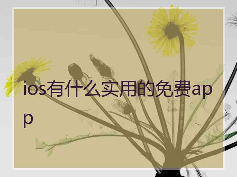 ios有什么实用的免费app