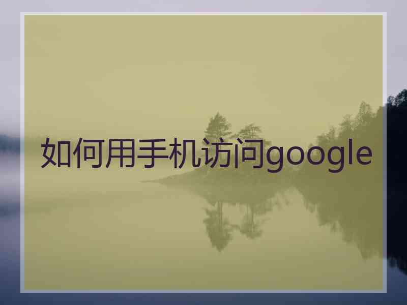 如何用手机访问google