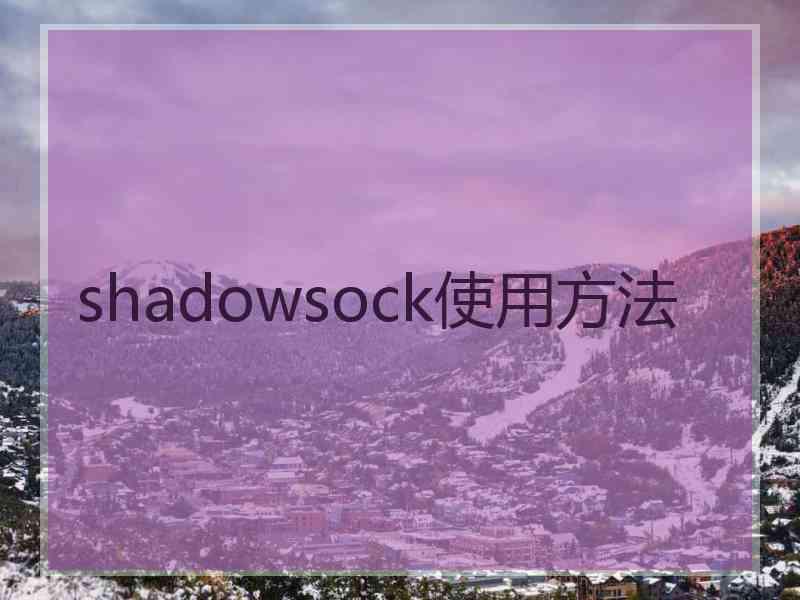 shadowsock使用方法