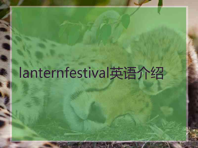 lanternfestival英语介绍