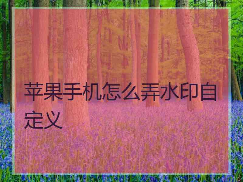 苹果手机怎么弄水印自定义