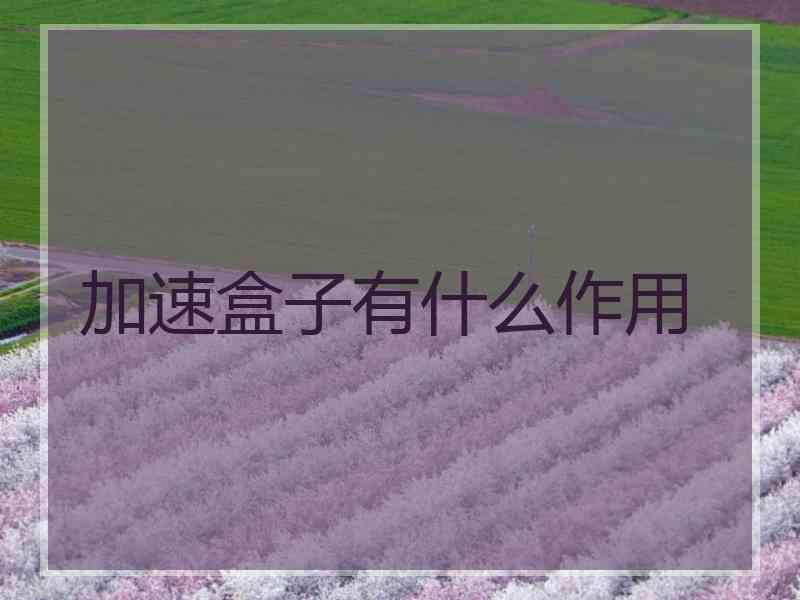 加速盒子有什么作用