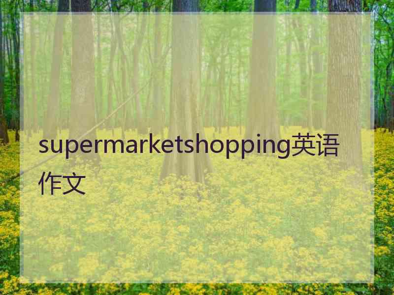 supermarketshopping英语作文