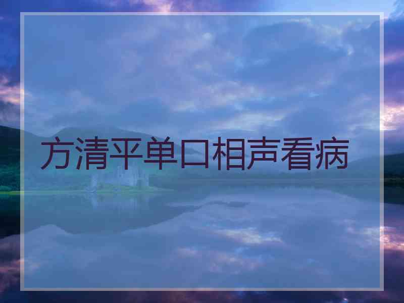 方清平单口相声看病