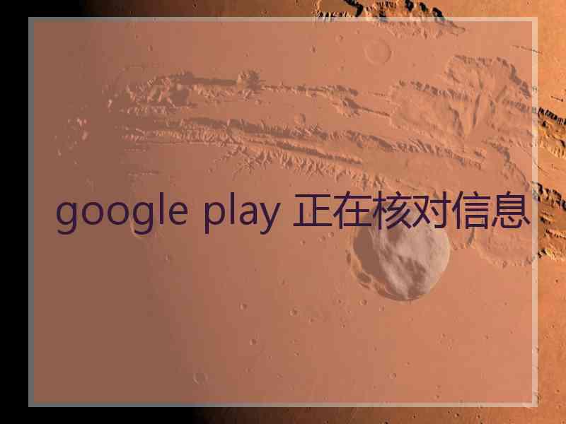 google play 正在核对信息