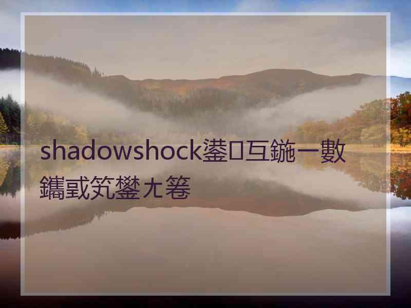 shadowshock鍙互鍦ㄧ數鑴戜笂鐢ㄤ箞