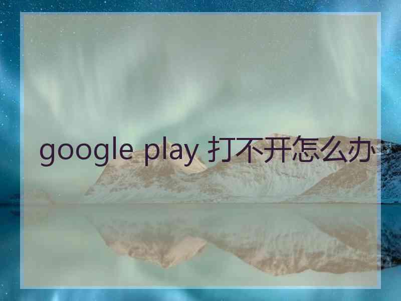 google play 打不开怎么办