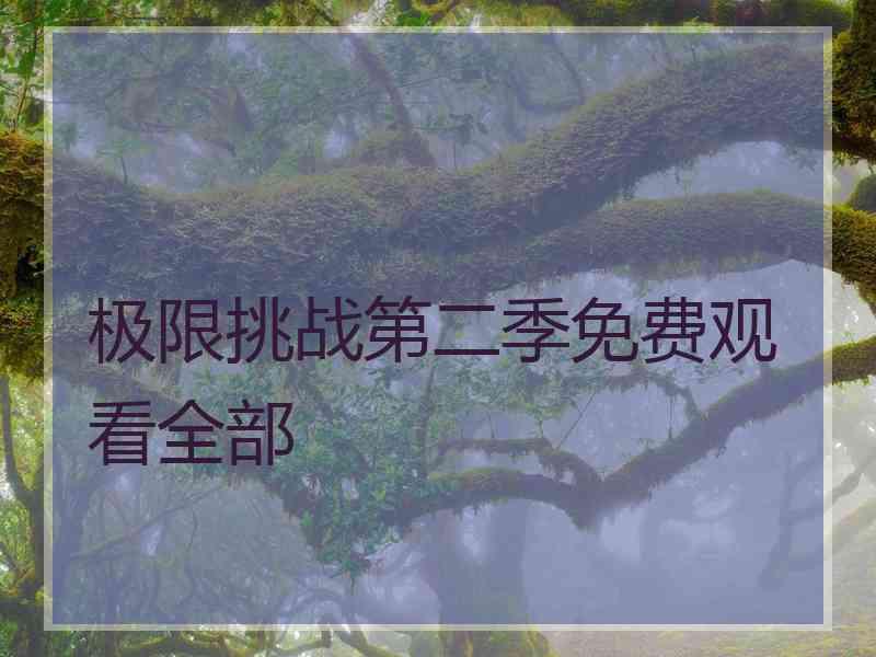 极限挑战第二季免费观看全部