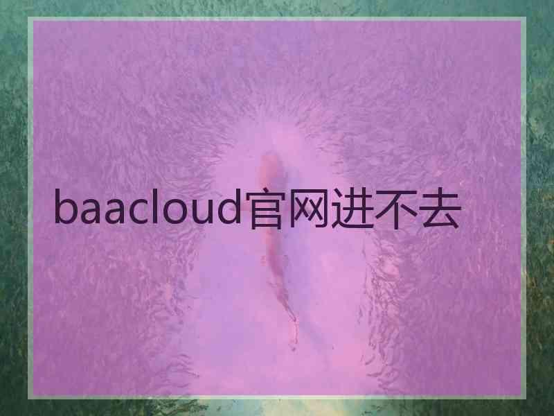 baacloud官网进不去