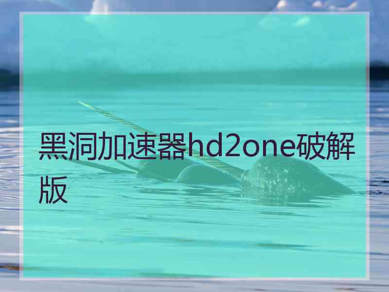 黑洞加速器hd2one破解版