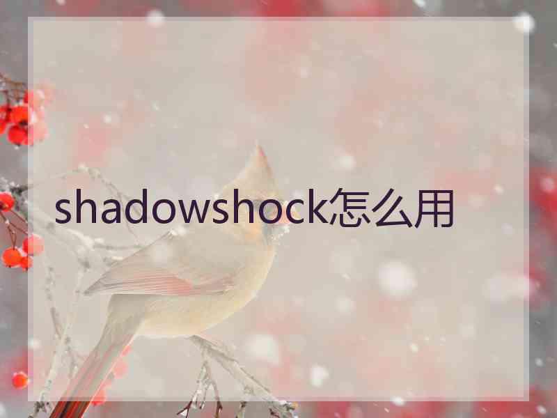 shadowshock怎么用