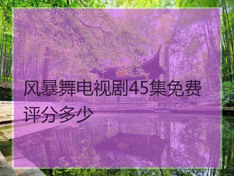 风暴舞电视剧45集免费评分多少