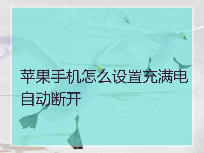 苹果手机怎么设置充满电自动断开