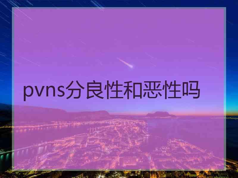 pvns分良性和恶性吗