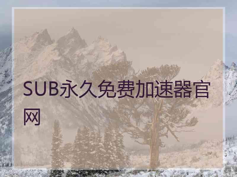 SUB永久免费加速器官网