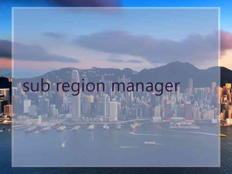 sub region manager