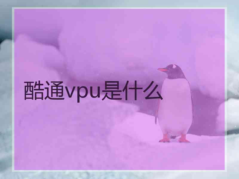 酷通vpu是什么