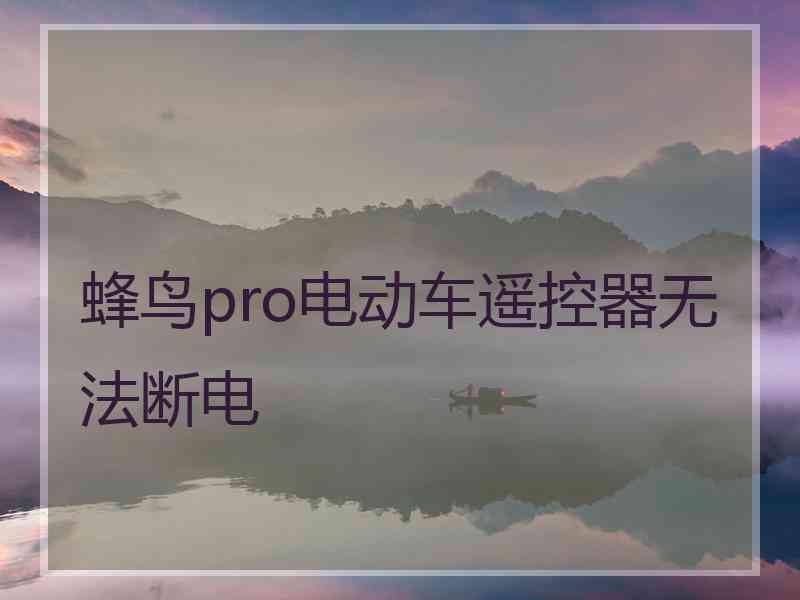 蜂鸟pro电动车遥控器无法断电