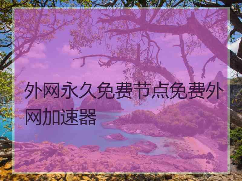 外网永久免费节点免费外网加速器